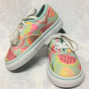 Vans Toddler Shoes Size 5.5 Girls Fruit Pattern Low Top Lace-Up